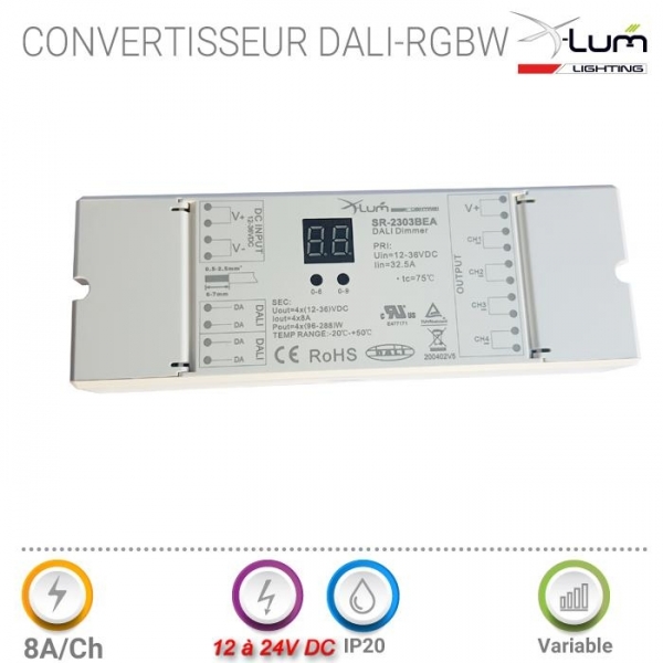 Convertisseur dali RGBW tension fixe Convertisseur dali RGBW tension fixe