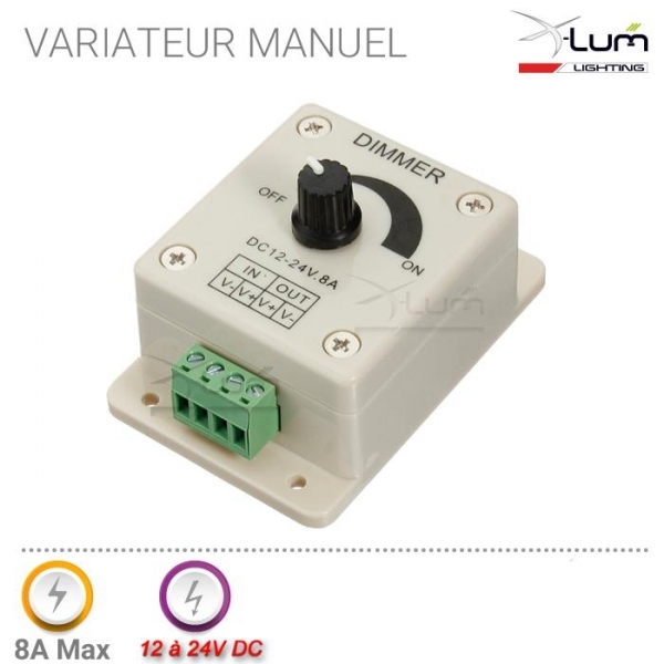 Variateur LED manuel 12v 24V 8A