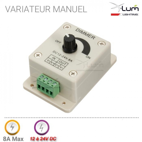 VARIATEUR MANUEL 12-24V DC 8A à potentiomètre gar:1an