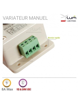 Variateur LED manuel 12v 24V 8A